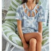 Women's Tie Dye Cutout Detail Top - BiBi M - 3 of 4