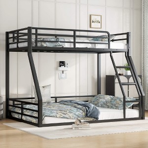 ORRD Twin XL over Queen Metal Bunk Bed Frame – Heavy Duty, Noise-Free, Black - 1 of 4