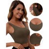 INSPIRE CHIC Women's V Back Wide Straps Full Coverage Sports Bras Longline Workout Padded Tank Top - 3 of 4