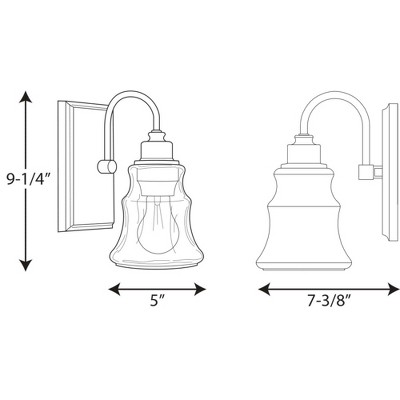 Polished Chrome Outdoor Wall Sconce with Clear Glass Shade