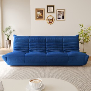 WJShome 69 INCH Lazy Floor Sofa Couch, Teddy Velvet Mohair Fireside Corner Bean Bag Chairs for Adults,Blue - 1 of 4