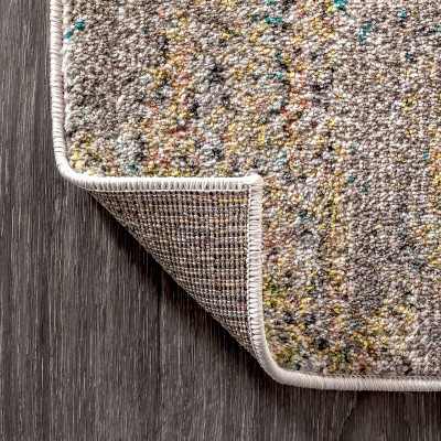 Contemporary Blue and Brown Abstract Rectangular Area Rug