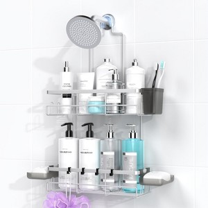 No Drill Hanging Shower Caddy | Rustproof Inside Shower Bathroom ...