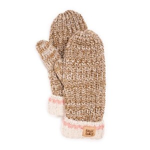 MUK LUKS Women's Marled Chunky Stitch Mitten - 1 of 3
