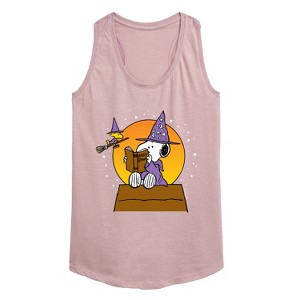 Women's - Peanuts - Sorcerer Snoopy Woodstock Graphic Racerback Tank - 1 of 4