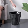 LunaLulinlk Black 2.64 Gallon Bathroom Trash Can, Small Trash Can for Kitchen, Bathroom, Office, Bedroom, Living Room Trash Can - 3 of 4