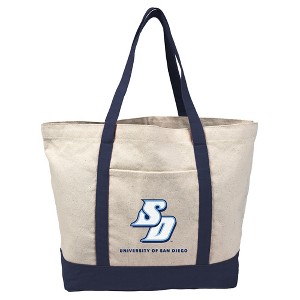 University of San Diego Canvas Tote Bag With External Pocket, Reusable Shoulder Bag for Shopping, School, Beach - 1 of 4