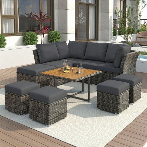 Target grey wicker patio furniture sales
