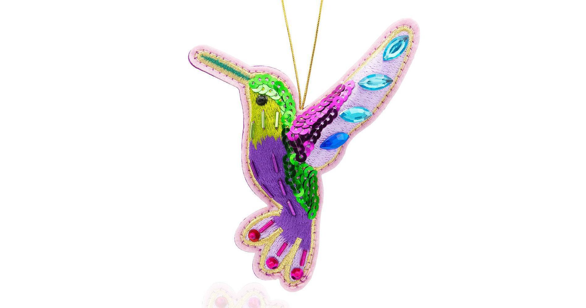 Gloria Duchin Beaded Pink Hummingbird Tree Ornament