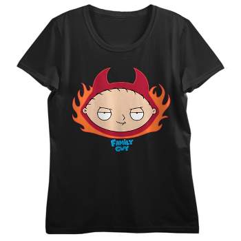 Family Guy Wicked Stewie Crew Neck Short Sleeve Black Women's T-shirt