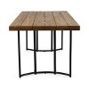 GDFStudio Serena Outdoor Industrial Acacia Wood 7 Piece Dining Set, Teak/Black - 4 of 4