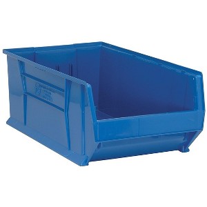Quantum Storage Systems Hulk 30" Container, 29-7/8"L X 18-1/4"W X 12"H, Stackable, Polypropylene, Blue, Made In Usa - 1 of 2