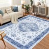 coucheta Vintage Style Washable Area Rug, Low-Pile Non-Slip Carpet with Retro Pattern for Living Room, Bedroom & Office, Timeless Charm - 2 of 4