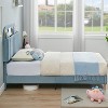 2PCS Twin Bed Frames, Upholstered Platform Bed Frame with Bookcase Headboard, Velvet Platform Bed Mattress Foundation, Heavy Duty Steel Support Legs - 4 of 4