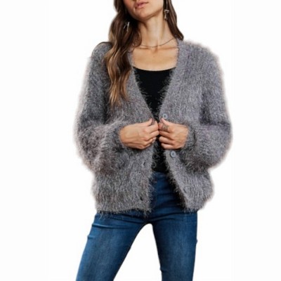 Women's Fuzzy Sweater Cardigan - Adora L : Target