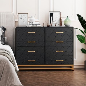 Dresser for Bedroom with 8 Drawer, TV Stand Dressers Chest of Drawers Large Wood Dresser for Storage and Organization - 1 of 4