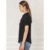 INSPIRE CHIC Women's Retro Dots Print Bow Tie Peter Pan Collar Chiffon Blouse - 4 of 4