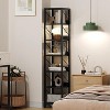 Acekool 6 Tier Narrow Bookcase, Tall Skinny Bookshelf, Rustic Corner Shelf, Industrial Small Book Shelf for Bedroom, Living Room, Office - 3 of 4