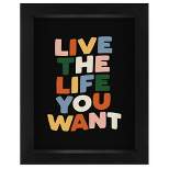Live The Life You Want' By Motivated Type Shadow Box Framed Wall Art Home Decor - Americanflat