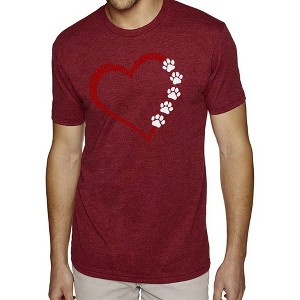 LA Pop Art Meow Heart - Men's Premium Blend Word Art T-Shirt - 1 of 4