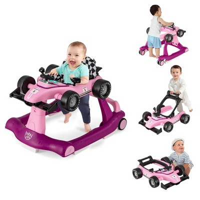 Image of Costway 4-in-1 Baby Walker Foldable Activity Walker with Adjustable Height & Speed Purple