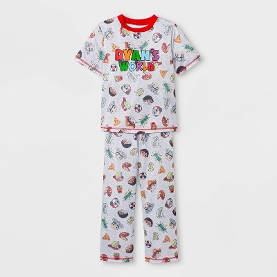 Boys Ryan S World 2pc Pajama Set Gray 5 6 Brickseek - boys roblox short sleeve t shirt black s brickseek