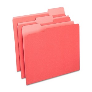 MyOfficeInnovations Colored Top-Tab File Folders 3 Tab Red Letter Size 24/Pack 659791 - 1 of 4