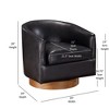 TiramisuBest Midnight Blue Faux Leather Wood Base Barrel Swivel Chair - 3 of 4