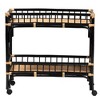 bali & pari Dalinda Modern Bohemian Two-Tone Black and Natural Brown Rattan 2-Tier Kitchen Cart - 3 of 4