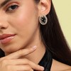 SOHI Women's Embellished Cluster Oval Stud Earrings - 3 of 4