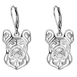 French Bulldog Dog Necklace or Earrings for Women Sterling Silver Ginger Lyne Collection - 1 of 4