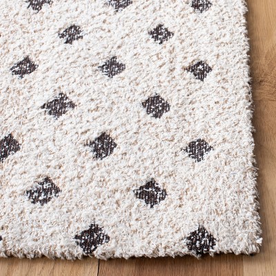 Ivory and Natural Checkered Flat Woven 4' x 6' Area Rug