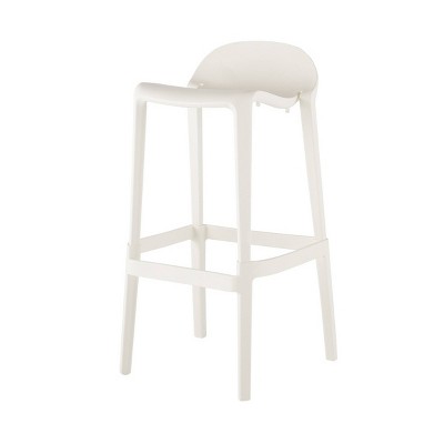 Lagoon Joyous 25" White Saddle Style Barstool, Set of 2