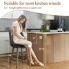 Bekrvio Counter Height Bar Stools, 26" Mid-Century Swivel Barstools with Backs - Linen Upholstered Wood Legs, Kitchen Island Counter Chairs - 2 of 4