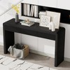 Rustic Console Table with 3 Fluted Drawers, Solid Wood Veneer Entryway Table for Living Room or Hallway - 3 of 4