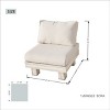 Moda Furnishings W27.1"*D28.9"*H25.7" Outdoor Patio Deep Seating Aluminum Wood Grain Armless Lounge Chair With Beige Cushions - 4 of 4