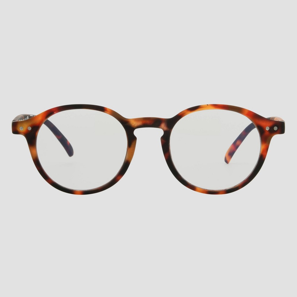 Photos - Glasses & Contact Lenses Men's Plastic Round Blue Light Filtering Glasses - Original Use™ Brown/Tortoise Print: Scratch-Resistant, UV Protection
