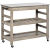 NicBex Mobile Kitchen Island Cart Morden Kitchen Storage Cabinets on Wheel with Storage Open Shelves for Kitchen, Gray - 3 of 4