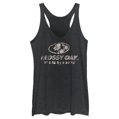 Ladies RAM Stacked Logo Tank Top - Heather Black Triblend