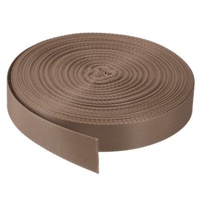 Unique Bargains Flexible Thick Outdoor Tight Weave Flat Nylon Webbing Strap Brown