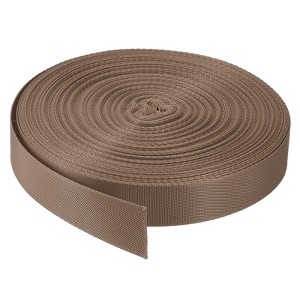 Unique Bargains Flexible Thick Outdoor Tight Weave Flat Nylon Webbing Strap Brown - 1 of 3