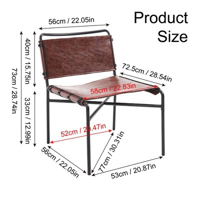 2-Piece Faux Leather Armless Chair Set with Metal Legs and Water-Resistant Design