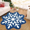 Christmas Snowflake Mat  Washable Bathroom Rug, Non-Slip Welcome Doormat for Entryway, Porch, Kitchen, or Bedroom Winter Decor - 3 of 4