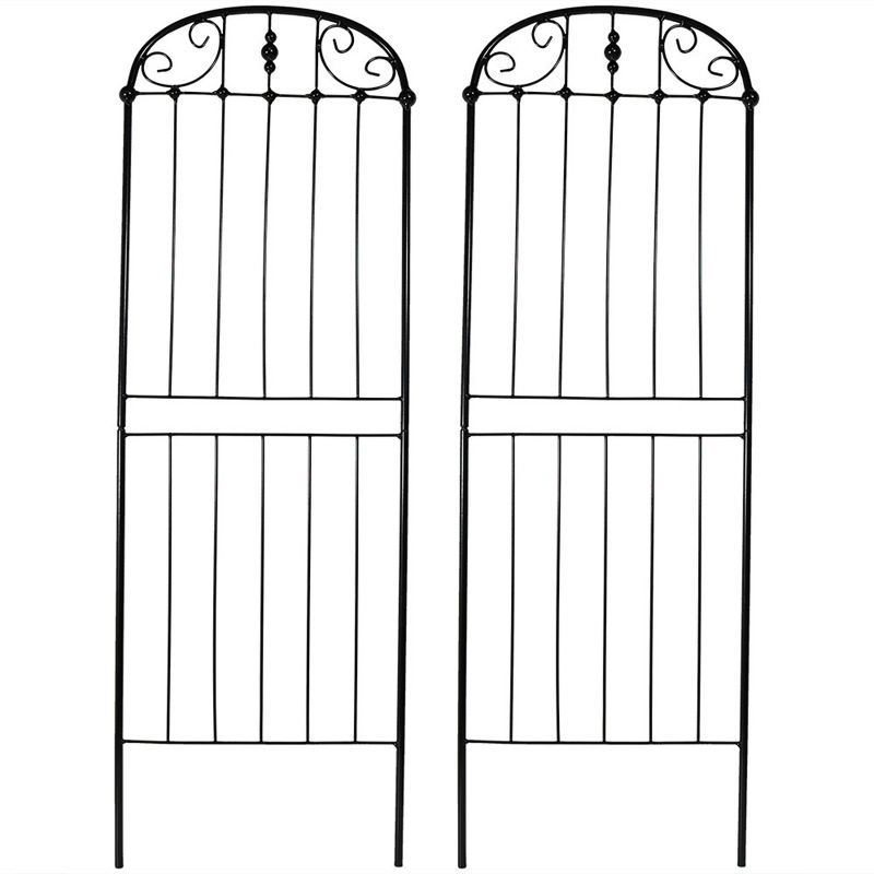 Sunnydaze Metal Wire Traditional Garden Trellis for Climbing Plants and Flowers - 32" H - Black - 2-Pack, 1 of 7