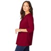 Jessica London Women's Plus Size Stretch Cotton Crochet Notch Neck Tunic - 4 of 4