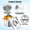 Commercial Food Storage, Hotel Pans – 8-Pack 4 in Deep GN 1/6 Stainless Steel Pans with Lids, Commercial Grade for Catering, Restaurants - 3 of 4
