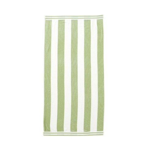 Market & Place Cotton Cabana Stripe Beach Towel Set 4-Pack Sea Green