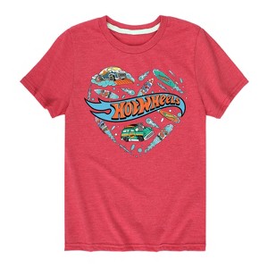 Boys' - Hot Wheels - Surfing Mix In A Heart Short Sleeve Graphic T-Shirt - 1 of 4