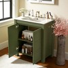 30 Inch Farmhouse Bathroom Vanity with Ceramic Sink, Olive Green Wood Cabinet with Adjustable Shelf,freestanding vanity - 3 of 4