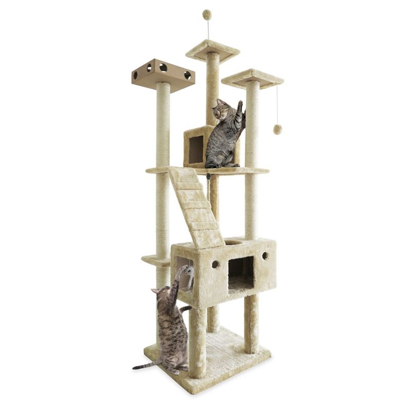 FurHaven Tiger Tough Double Decker Playground Cat Tree, 1 of 8